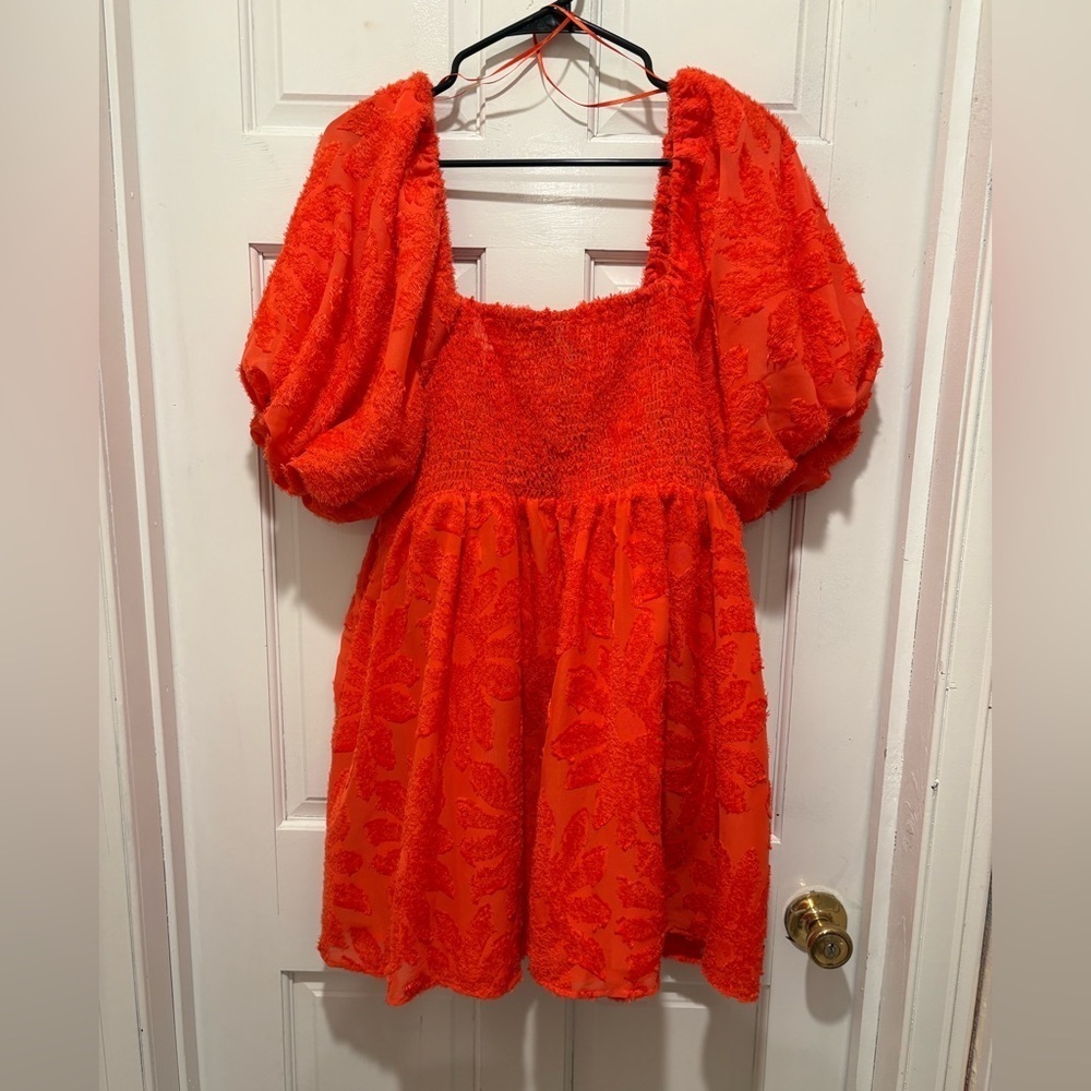 Elegant Orange Mini Dress - Picture 4 of 5